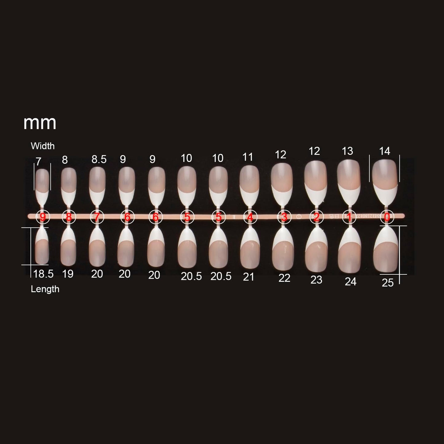 24 Pieces Almond French Manicure Press-On False Nails by Sasha Cosmetics for a Stylish and Elegant LookCosmetics