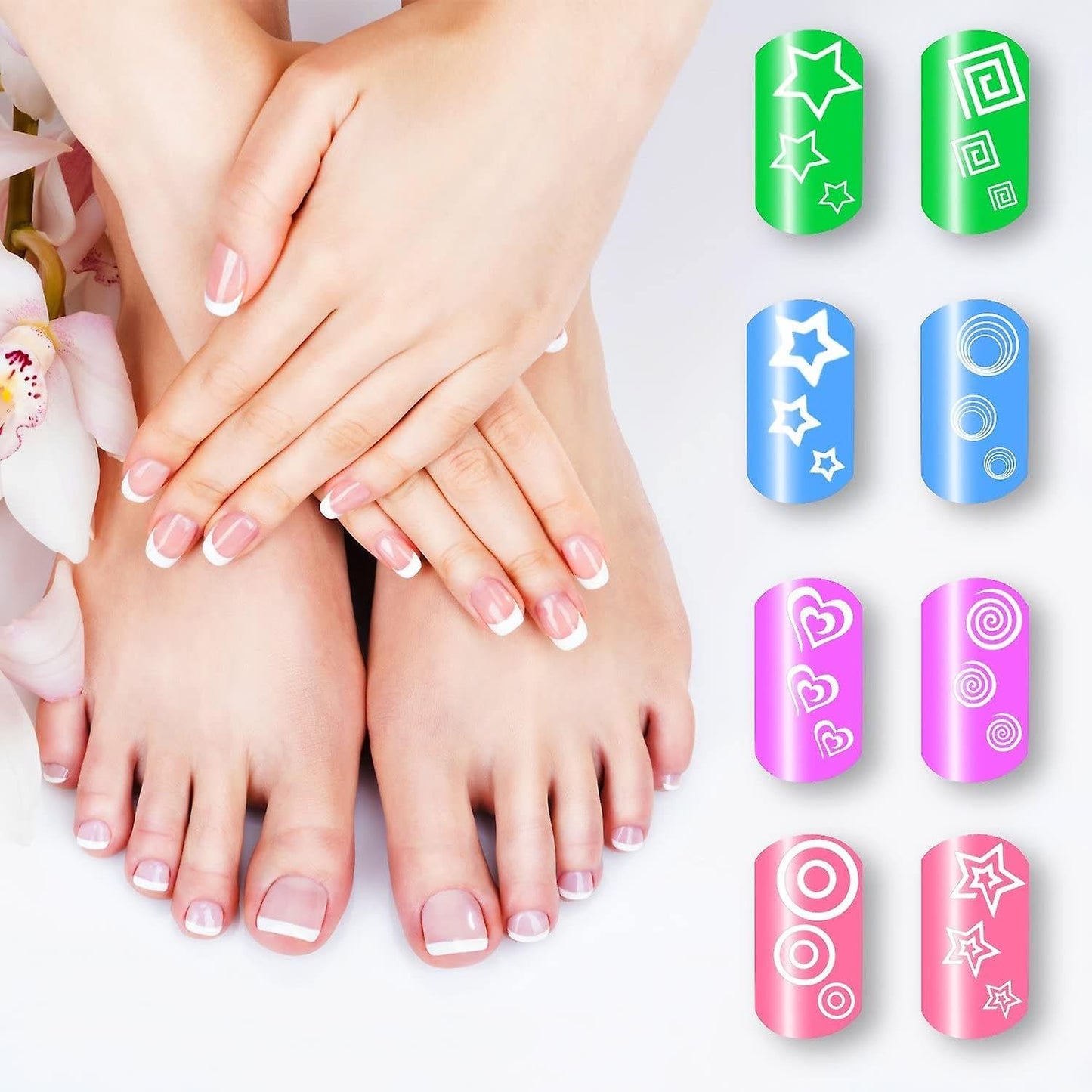 Nail Tip Guides – 24 Sheets with 36 Designs for French Manicures and Nail Art, Perfect for DIY and Professional Use