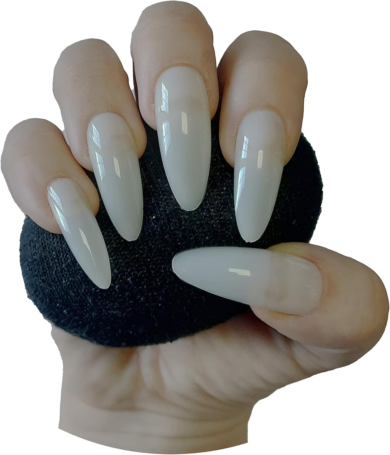 600 extra long almond stiletto full cover nails in 10 sizes, durable and customizable for nail art or salon styling