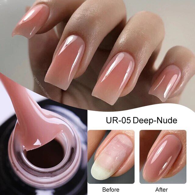 UR SUGAR Builder Gel BIAB Quick Nail Extension Gel 7ml for Effortless Nail Extensions with Strong, Durable Results deep nude