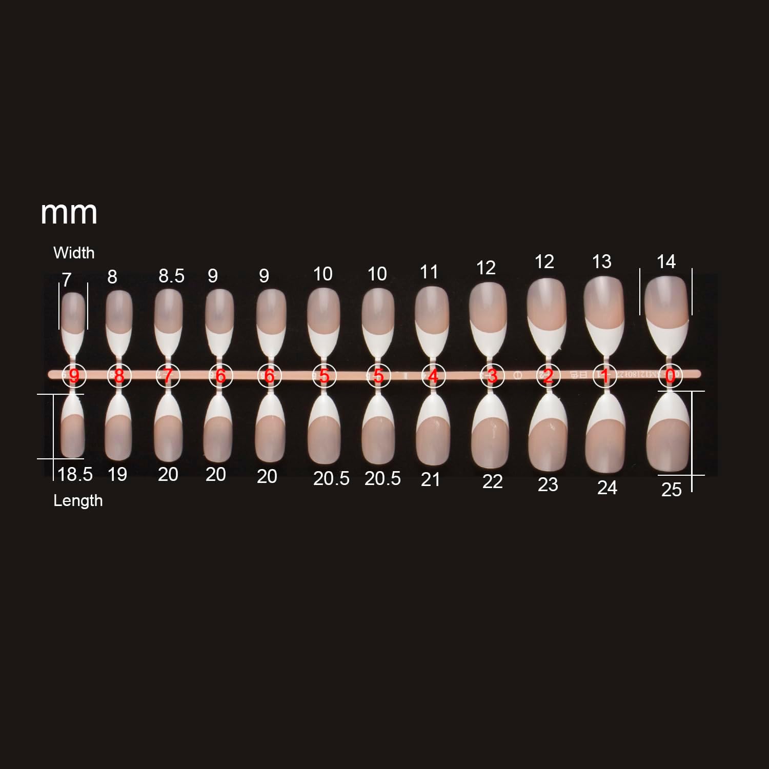 24 Pieces Almond French Manicure Press-On False Nails by Sasha Cosmetics for a Stylish and Elegant LookCosmetics