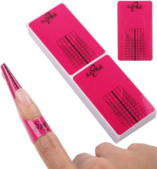 Nail Forms Hot Pink Gel Nail Extension Guides