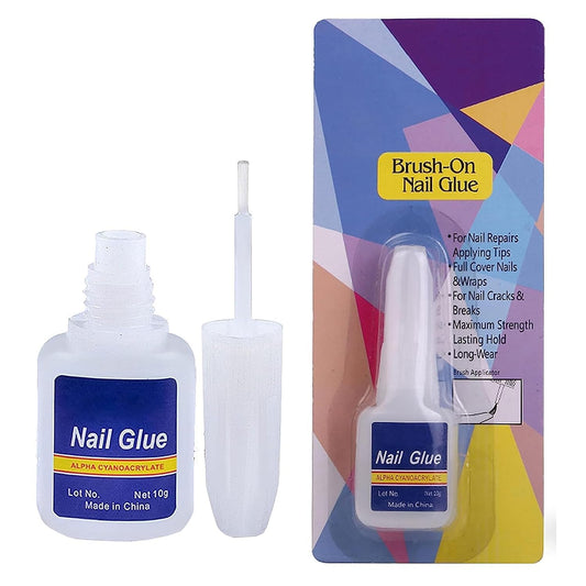 10ml Extra Strong Brush On Nail Glue Quick Dry False Nail Glue With Brush Applicator For False Nails Tips Damaged Nails Nail Art Decoration Rhinestones Arts Crafts - Professional Salon & Home Use