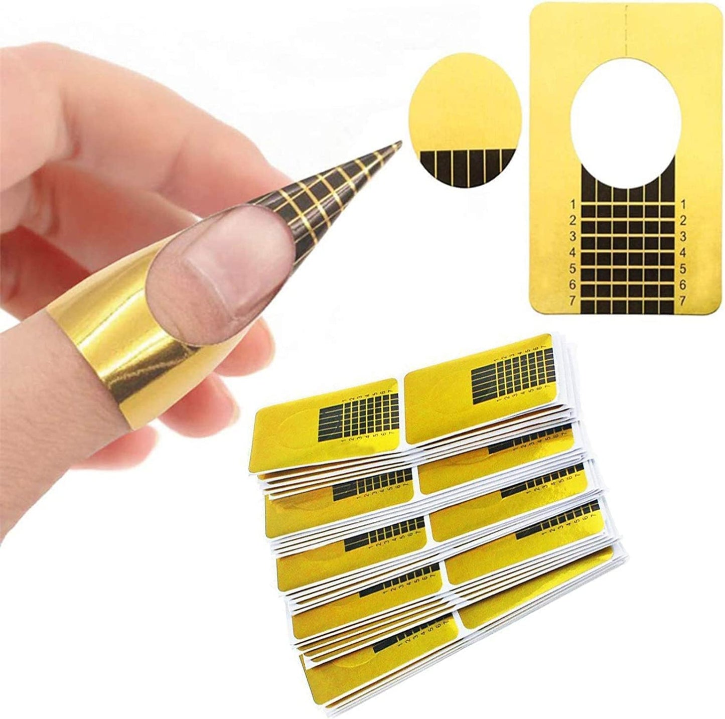 Gold Nail Forms Gel Nail Extension Guides