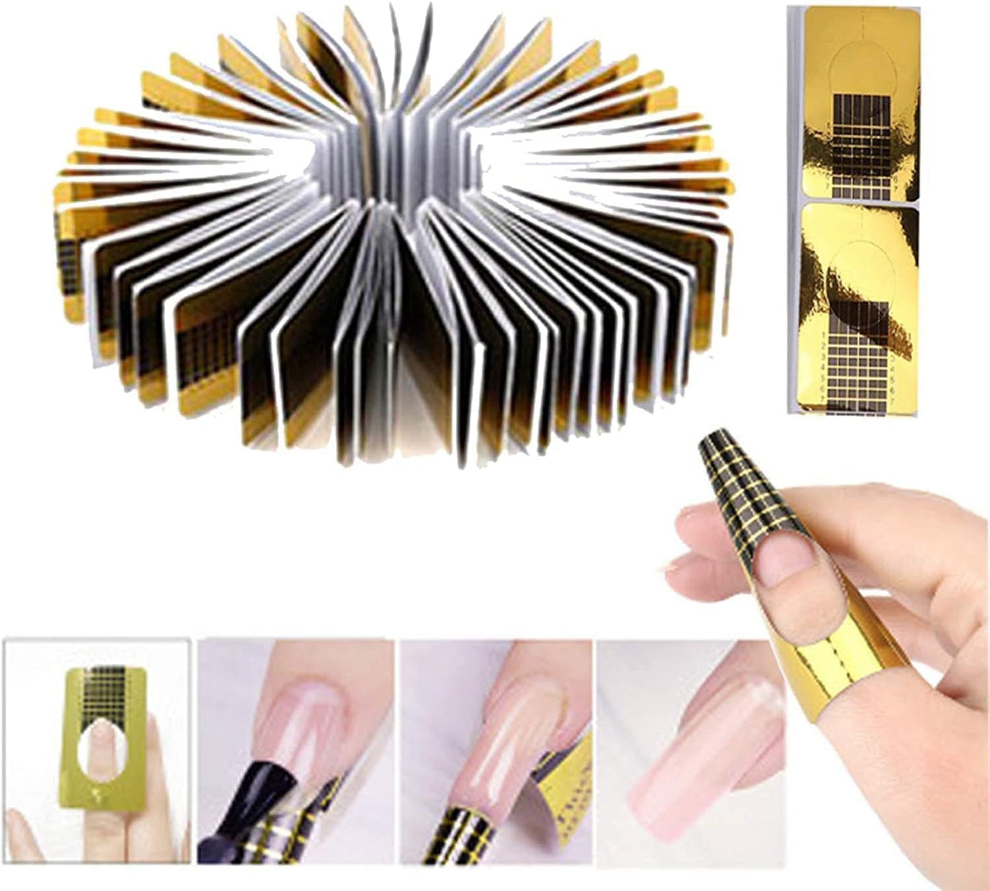 Gold Nail Forms Gel Nail Extension Guides