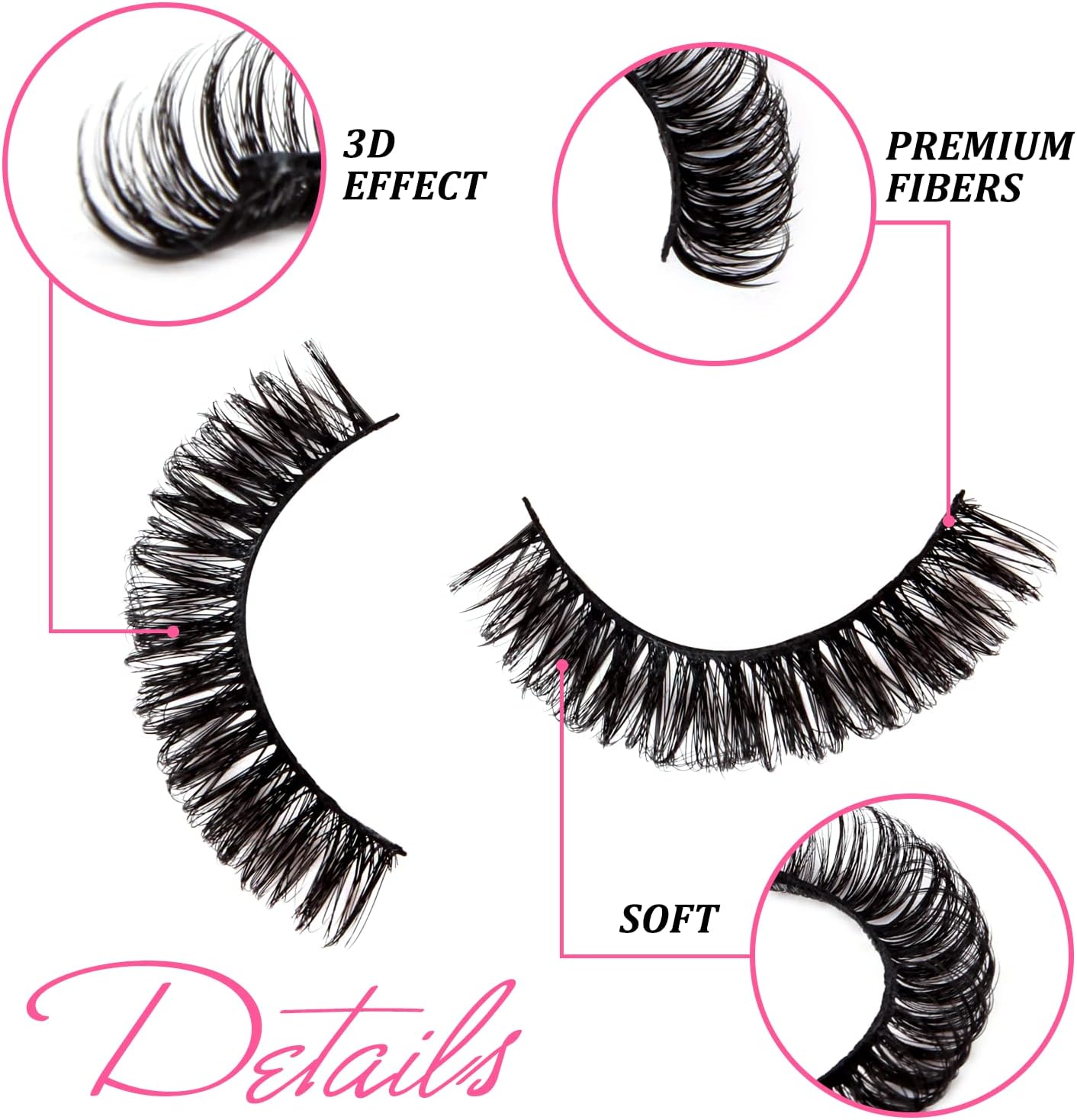 Reusable volume lashes full dramatic strip eyelashes set