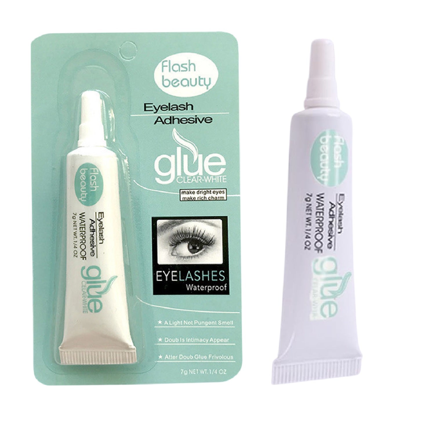 False Eyelash Glue (Clear-White) by Sasha Cosmetics, Ideal for a Strong, Invisible Hold