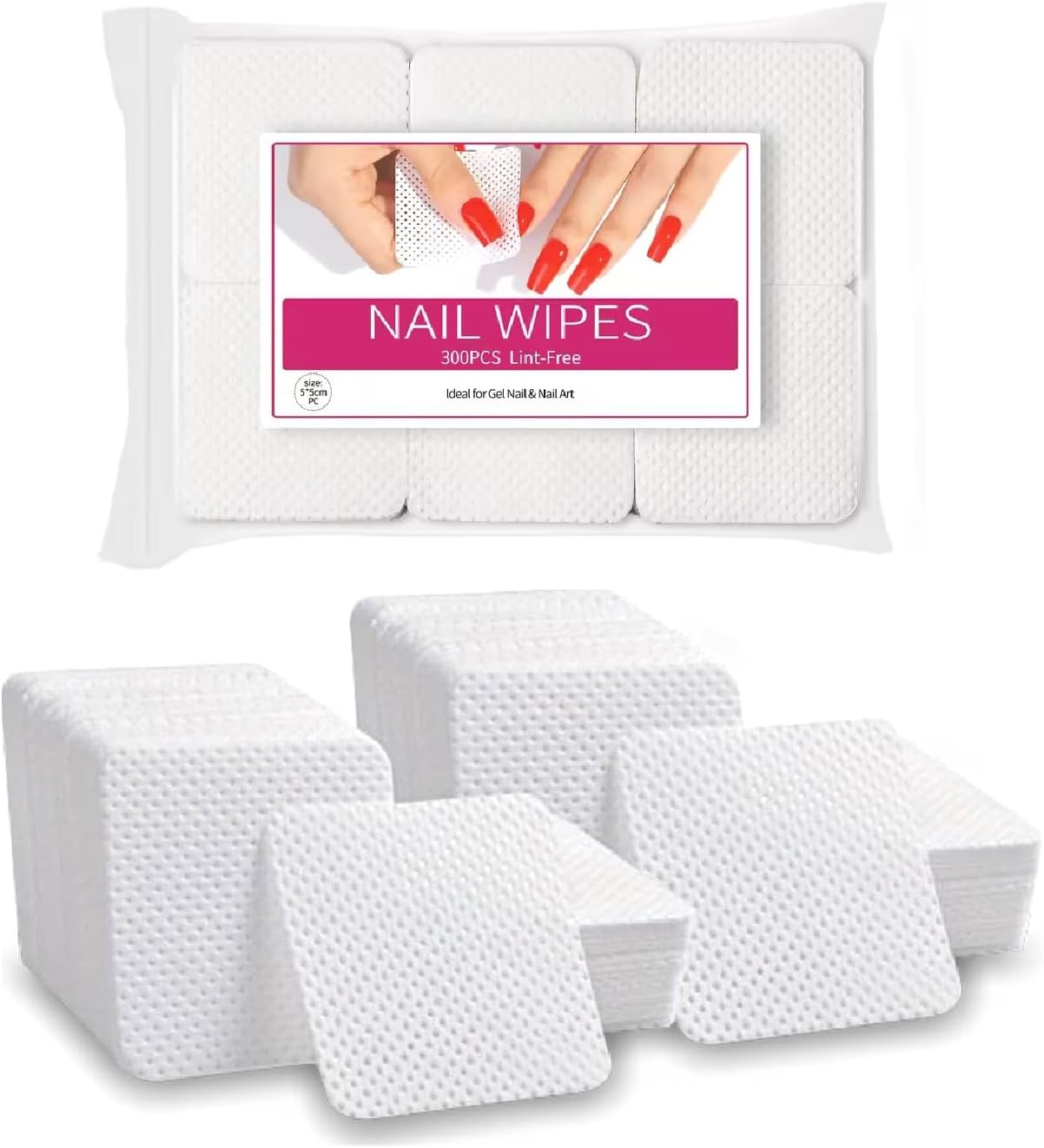 Lint free nail wipes 300 pack for gel polish removal