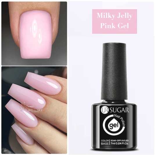 Milky Pink French Manicure Nail Gel Polish 7ml for a Soft, Elegant Pink Hue and Smooth Application