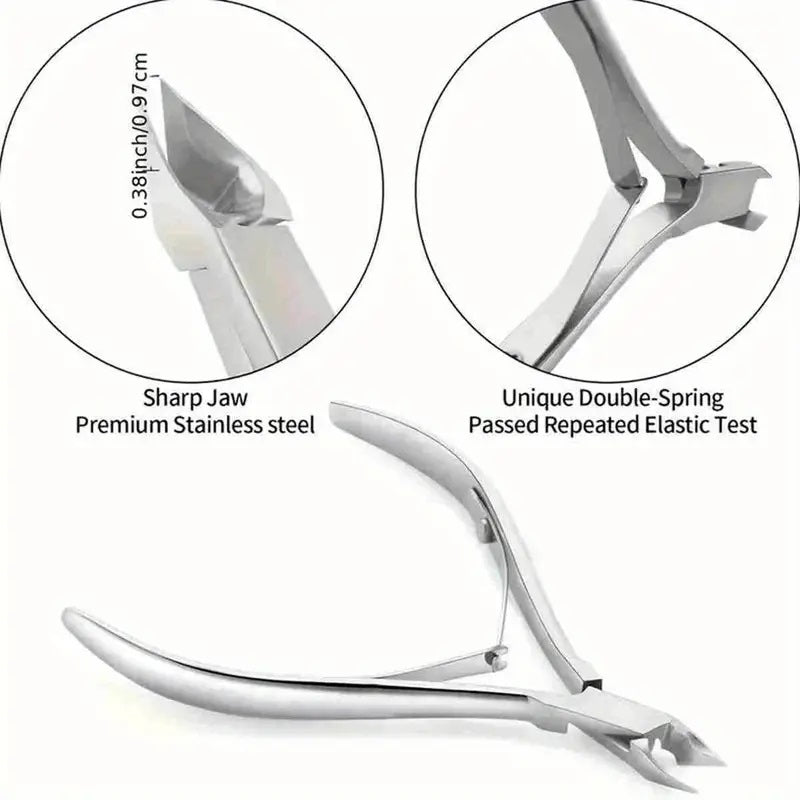 Stainless steel cuticle nippers for precise trimming