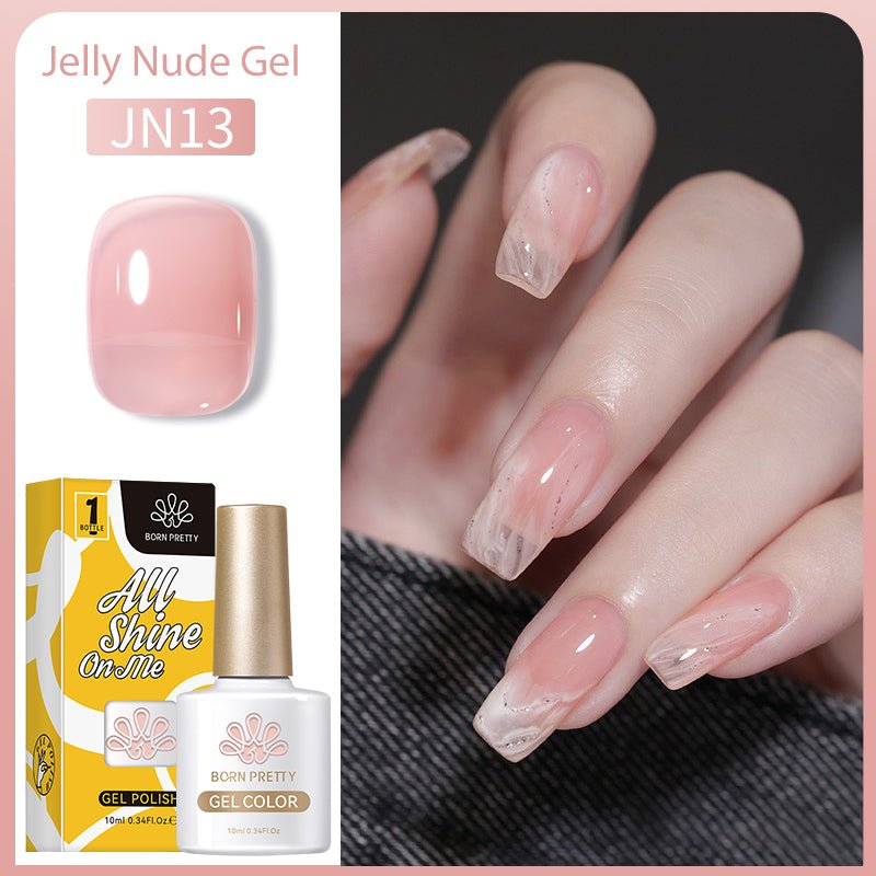 10ml Stained Glass Jelly Gel Polish, Perfect for Crafting Colorful, Jelly-Like Nail Art with Shine.