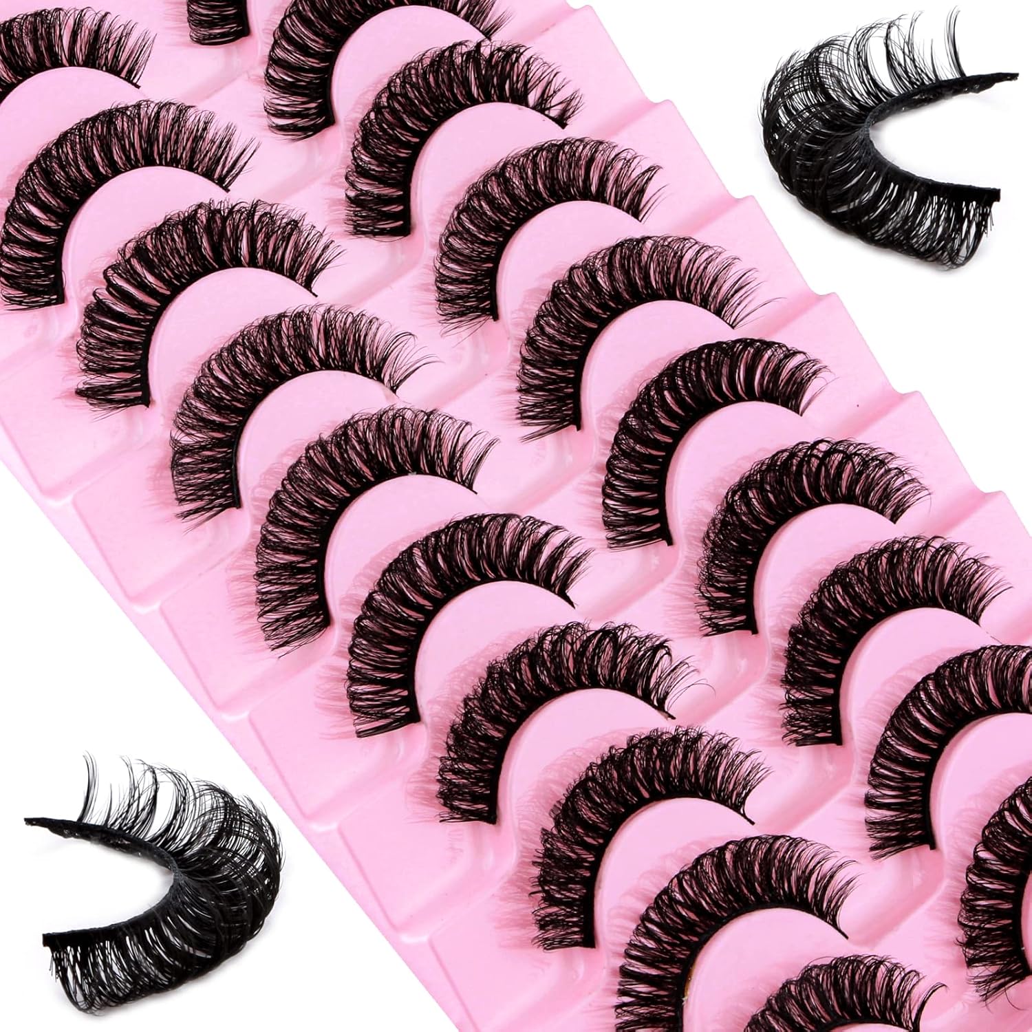 Fluffy volume strip false eyelashes dramatic glam look