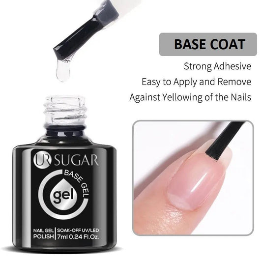 UR SUGAR Base Coat Gel Polish for a Smooth, Long-Lasting Foundation and Better Adhesion for Nail Gel.